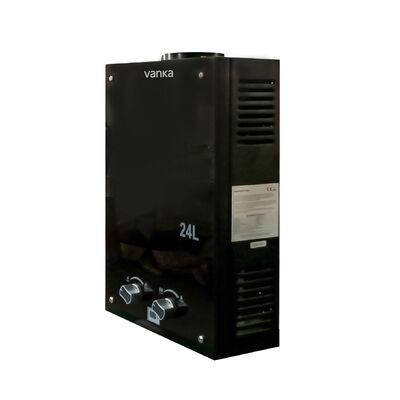 16L إلى 24L بروبان غاز بدون خزان سخان المياه الزجاج المشدد التصميم العادم